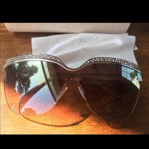 Jimmy Choo Rose Gold Rhinestone Sunglasses